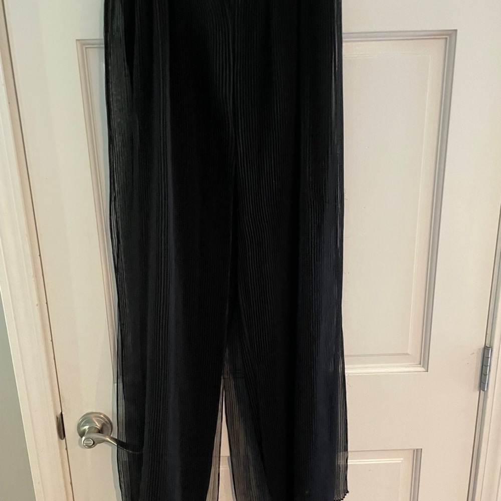 Sophisticated Black overlay  Wide Leg Women's Pants